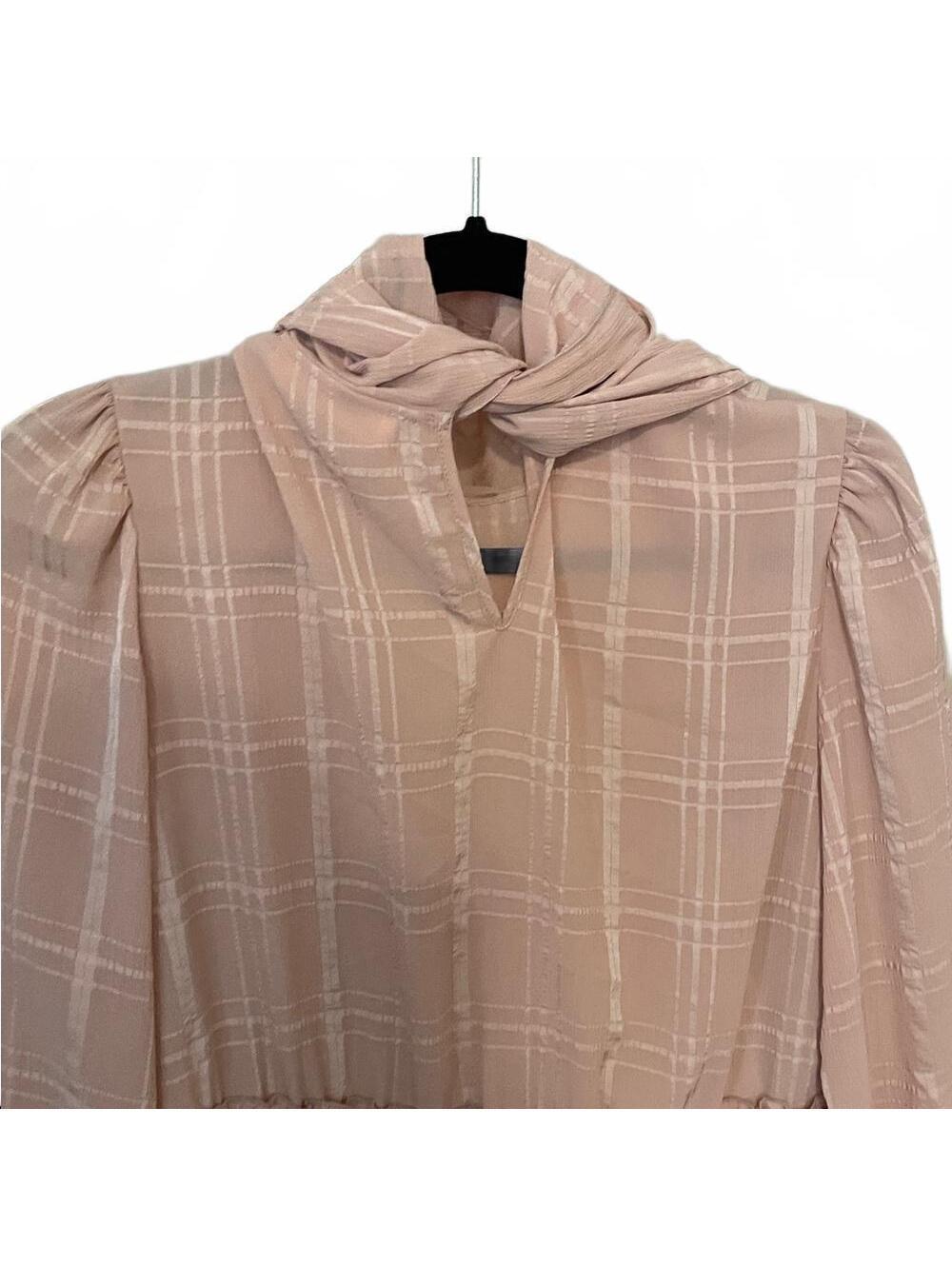 See By Chloe Blush Checkered Long Sleeve Dress - Picture 6 of 8